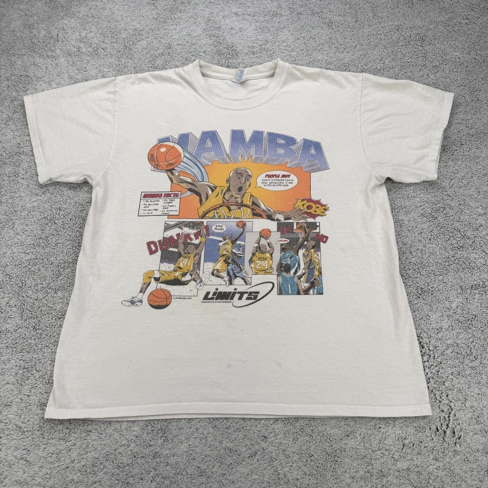 Kobe Bryant Caricature Shirt Mens Large Los Angeles Lakers Basketball Cartoon